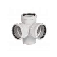 Крестовина двухплоскостная трехраструбная 110х110/87°, белая, Ostendorf Skolan dB 335910