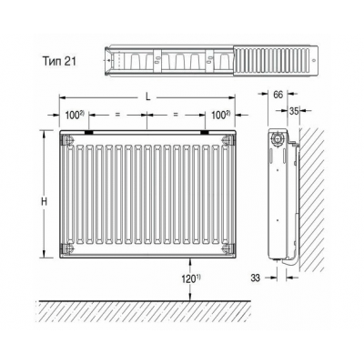 Радиаторы стальные панельные K-Profil 21/400/600