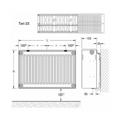 Радиаторы стальные панельные K-Profil 33/500/600