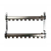 STOUT Коллектор из нержавеющей стали для радиаторной разводки 1"/3/4"x9вых. STOUT Коллектор из нержавеющей стали для радиаторной разводки 1"/3/4"x9вых.