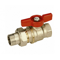 Шаровой кран латунный полнопр. 1/2"ВР-1/2"НР , ручка-бабочка, со сгоном, Giacomini DADO R919X003