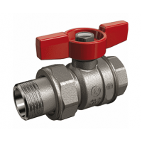 Шаровой кран латунный полнопр. 1/2"ВР-НР, ручка-бабочка, со сгоном, Giacomini R859X323