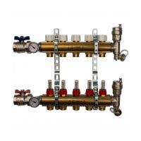STOUT Коллектор из латуни в сборе с расходомерами 1"/3/4"x5вых.