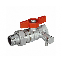 Шаровой кран латунный стандарт. 1 1/4"ВР-НР, ручка-бабочка, с отводом и сливом, Giacomini R259SX009 Шаровой кран латунный стандарт. 1 1/4"ВР-НР, ручка-бабочка, с отводом и сливом, Giacomini R259SX009