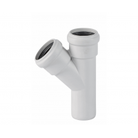 Тройник двухраструбный 58х58/45, белый, Ostendorf Skolan dB 332200