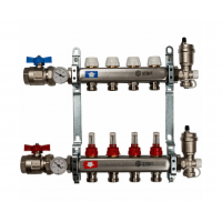 STOUT Коллектор из нержавеющей стали в сборе с расходомерами 1"/3/4"x4вых.