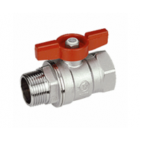 Шаровой кран латунный стандарт. 1/2"ВР-НР, ручка-бабочка, Giacomini R254X003