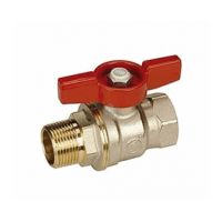 Шаровой кран латунный полнопр. 3/4" ВР-НР, ручка-бабочка, Giacomini DADO R914X024