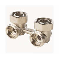 Узел нижнего подключения Stout для двухтрубной системы, угловой 3/4"