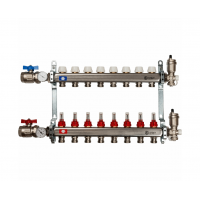 STOUT Коллектор из нержавеющей стали в сборе с расходомерами 1"/3/4"x8вых. STOUT Коллектор из нержавеющей стали в сборе с расходомерами 1"/3/4"x8вых.
