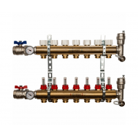 STOUT Коллектор из латуни в сборе с расходомерами 1"/3/4"x7вых.