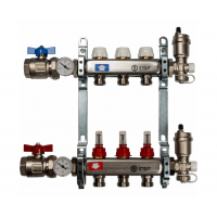 STOUT Коллектор из нержавеющей стали в сборе с расходомерами 1"/3/4"x3вых.
