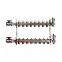 STOUT Коллектор из нержавеющей стали в сборе без расходомеров1"/3/4"x8вых.