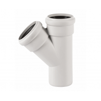 Тройник двухраструбный 78х78/45°, белый, Ostendorf Skolan dB 333200