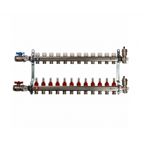 STOUT Коллектор из нержавеющей стали в сборе с расходомерами 1"/3/4"x12вых.