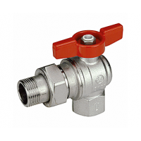 Шаровой кран латунный полнопр. 1/2"ВР-1/2"НР, ручка-бабочка, угловой с отводом, Giacomini R789X003