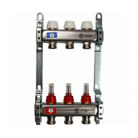 STOUT Коллектор из нержавеющей стали с расходомерами 1"/3/4"x3вых. STOUT Коллектор из нержавеющей стали с расходомерами 1"/3/4"x3вых.