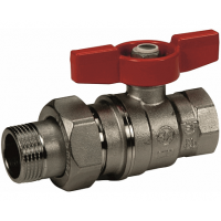 Шаровой полнопроходной кран  с американкой GEKON 1 1/4" В-Н (бабочка)