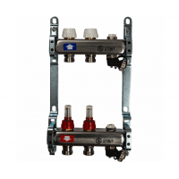 STOUT Коллектор из нерж.стали с расходомерами, с клапаном вып. воздуха и сливом 1"/3/4"x2вых. STOUT Коллектор из нерж.стали с расходомерами, с клапаном вып. воздуха и сливом 1"/3/4"x2вых.